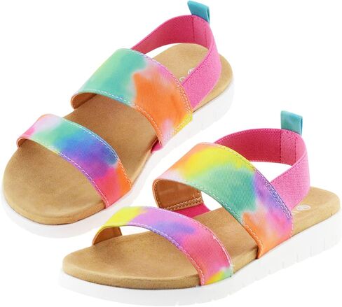 Girls Sandals Open Toe Kids Summer Flat Sandals Casual Fashion Dress Shoes with Elastic Straps in Saudi Arabia