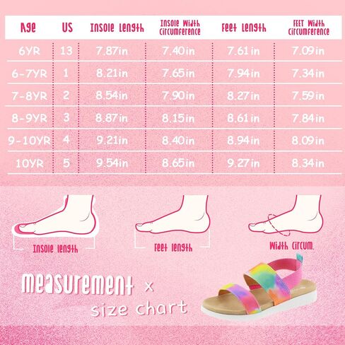 Girls Sandals Open Toe Kids Summer Flat Sandals Casual Fashion Dress Shoes with Elastic Straps in Saudi Arabia