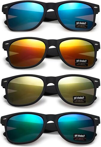 Wholesale Unisex 80's Retro Classic Sunglasses - 100% UV Protection Bulk Sunglasses for Adults & Teens - Pack of 4 in Saudi Arabia