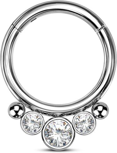 Mooncrush Jewelry 16G الحاجز الدائري G23 زرع الصف التيتانيوم Daith أقراط للنساء 8MM الحاجز الأنف الدائري الجراحية الصلب Daith ثقب المجوهرات in Kuwait