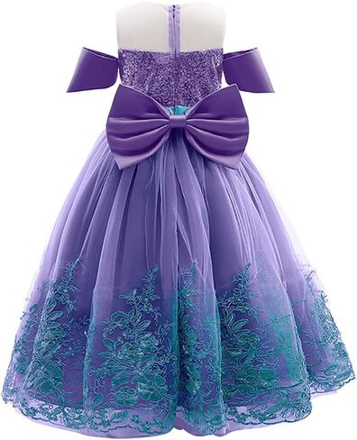 Little Girls Mermaid Princess Costume Ariel Princess Dress Birthday Halloween Party Cosplay Dress Up with Accessories in Saudi Arabia
