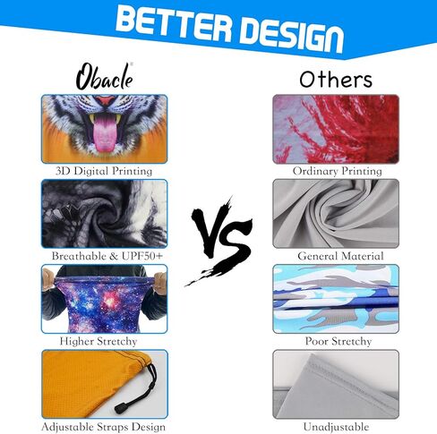 قناع وجه باندانا للرقبة من أوباكل مع رباط قابل للتعديل للرجال والنساء in Kuwait