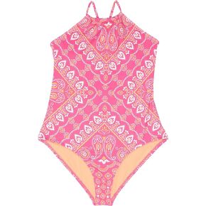 Hobie Girls High Neck Halter One Piece Swimsuit