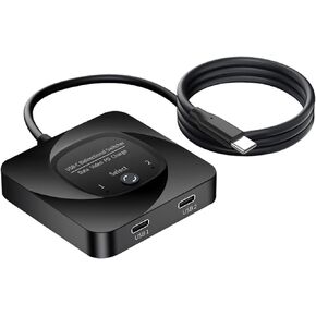 USB C Switch Selector, 2 in 1 Output, Plug and Play 8K 60Hz HD, Support 10Gbps, PD 100W Fast Charging, Type C Bi Direction Switcher Splitter with Power Indicator for PC