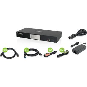 IOGEAR 2-Port 4K Dual View KVMP Switch with HDMI Connection, USB 3.0 Hub and Audio (TAA) GCS1942H