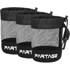 Partage 3 PCS Nylon Mesh Golf Ball Bags, Golf Pouch Bags