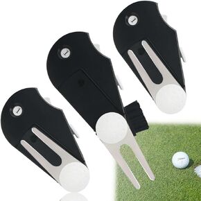 3 Pcs 5 In1 Golf Score Counter,Multi-Functional Golf Stroke Counter with Shot Counter,Ball Marker,Wedge Tool,Groove Cleaner and Golf Club Brush,Golf Tools with Clips,Easy to Use and Easy to Carry in Kuwait