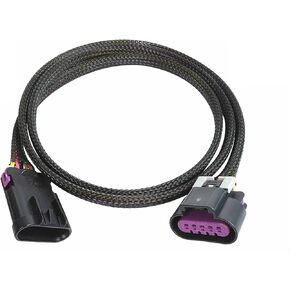 ICT Billet 48" inch Wire Extension Harness LS Gen 4 MAF Mass Air Flow Intake Air IAT Sensor Truck Tube Style Wiring Compatible with GM RPO codes 4.8 5.3 L76 LY2 LY5 WEMAF40-48