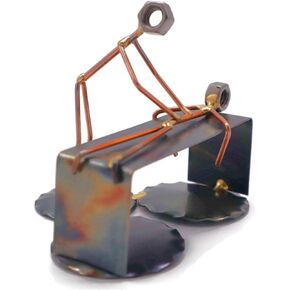 Massage Therapist - Handmade Metal Figurine - Hand Welded Metal Art and Recycled Metal Sculptures - Unique Desk Accessories, Medical Office Decor, & Massage Therapist Gifts