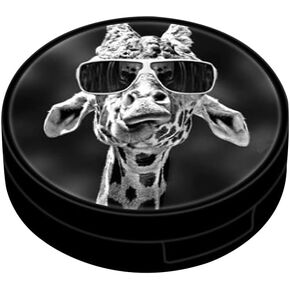 Giraffe Contact Case Personalized Contact Box Travel Kit Portable Contact Case with Mirror Tweezers Remover Tool Solution Bottle, Black (Savosang-2022)