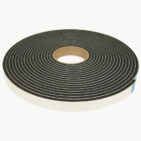 شريط إسفنجي PVC متوسط ​​الكثافة من JVCC [خلية مغلقة أحادية الجانب] (SCF-02): 3/8 بوصة × 75 قدم × 1/8 بوصة سميك (أسود)