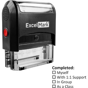 ExcelMark Rectangular Completed Teacher Stamp Self Inking - Black Ink (A2359)