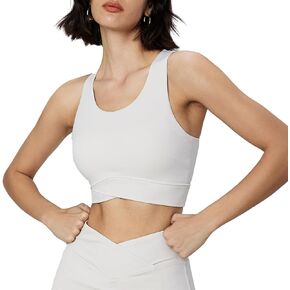 altiland High Neck Sports Bras for Women, Padded Racerback Running Tank Tops Full Coverage