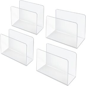 Azar Displays 255080 Small Standing File Holder/Sorter Desk Organizer, 4-Pack, Clear