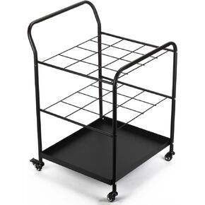 Blueprint Roll File Holder 12 Slots Metal Blueprint Storage Rack Cart with Wheels Vertical Architectural Plan Storage Organizer Files Sorter Poster Map Holder Station