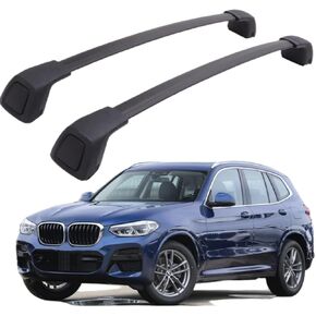 Roof Racks Aluminum Alloy ONLY Structure Rail Cross Bars Rail Fit for BMW X3 2019 2020 2021 2022 2023 2024 Rack Crossbar Black in Kuwait