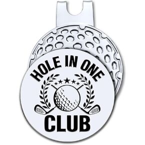 Hold in One Club Golf Ball Marker with Magnetic Hat Clip, Funny Golf Accessories and Golf Gifts for Men Women Mom Dad Grandpa, Birthday for Golf Fan Golfer Golf Lovers
