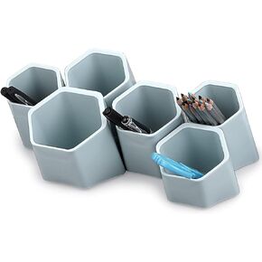 BTSKY Hexagonal Creative Pen Holder, Pen Container, Brush Pot, Combination Desktop Storage Organizer, Creative Hanging Planter Holder Multifunctional Wall-Mounted(White)