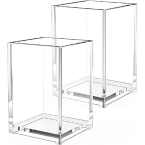 حامل أقلام للمكتب، 2 كوب شفاف للأقلام، حامل أقلام بلاستيكي، منظم قلم تحديد أنيق، حامل فرشاة المكياج، منظم ملحقات المكتب للمنزل والمدرسة والمكتب in Kuwait