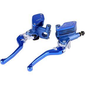KIMIS Pair of 22mm CNC Motorcycle Hydraulic Brake Pump Clutch Master Cylinder Lever Adjustable (Silver)