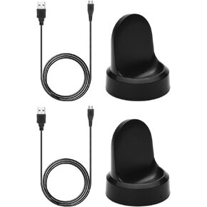 Compatible with Gear S3 Charger, Replacement Charging Cradle Dock Cable for Samsung Gear S3 Classic/Frontier Smart Watch (2 Pack)