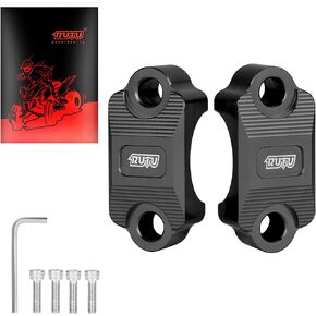 RUTU CNC Motorcycle clamp 7/8 inch Dirt Bike Brake Lever Holder Clamp 1 1/8 for Brake Master Cylinder Clutch Perch Pit Bike CRF250 DRZ YZ KX ATV Quads 4-Wheeler Handlebar Refit Accessories, Black