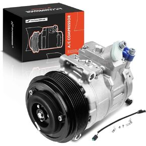 A-Premium A/C Compressor with Clutch Compatible with Mercedes-Benz C230 2003-2005, E350 2006 & Porsche Panamera, Cayenne, Cayman, Boxster, 911