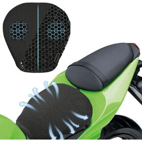 Motorcycle Gel Seat Cushion,3D Honeycomb Shock Absorbing Seat,Breathable Seat Cover for Comfortable Long Rides
