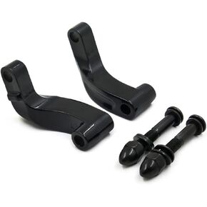 Motorcycle Mirror Extenders Mirror Relocation Extension Adapter Kit Compatible with Harley Davidson Heritage Flstc Fxcwc Super Glide Fxdc Wide, Black