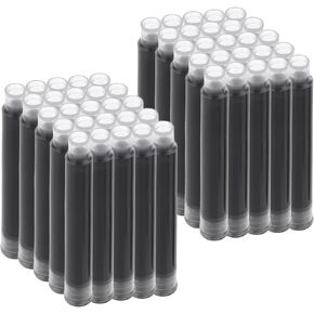 Amaxiu 50 Pcs Balck Fountain Pen Ink Cartridges, Fountain Pen Ink Refills Compatible with 2.6 mm Bore Diameter Calligraphy Pen Fountain Pen(2.6mm)