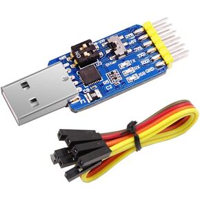 CP2102 6 in 1 USB-UART Serial Adapter Module USB to TTL 485 232,TTL to 232 485,RS232 to 485 + 4P Dupont Cable Jumper Wire Female to Female, for Windows, Linux, Arduino, Nextion,BN GPS Module