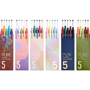 Kaco PURE Colored Gel Pens, 30 Pieces Assorted Color Ink 0.5 mm Fine Point Aesthetic Pens for Journaling Cute Stationery Office Supplies (30 Color Ink Assorted)