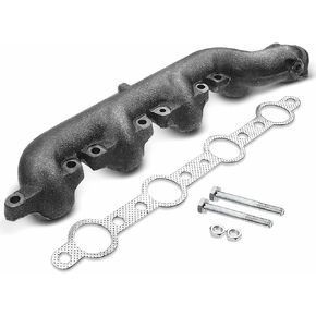 A-Premium Right Exhaust Manifold Kit W/Gasket & Bolts & Nuts [8Cyl 7.3L] Compatible with Ford F-250 HD F-350 F59 F Super Duty E-350 Econoline Club Wagon & International Harvester 3400 3600 3700 3800