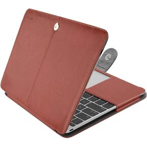 MOSISO PU Leather Case Compatible with MacBook 12 inch Case A1534 with Retina Display 2017 2016 2015 Release, Portfolio Protective Stand Cover Sleeve, Rose Gold