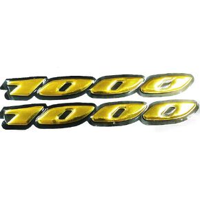 Gold 3D Logo Emblem Sticker Decal Polish Gloss Raise Up Compatible with Suzuki GSXR 1000 CBR RR MTS S2R S1000 Hornet Sport VTR CBF Z1000 DL1000 TL1000 Versys