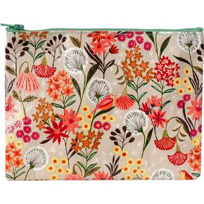 Blue Q Dandelion Zipper Pouch from Made from 95% Recycled Plasic, 7.25" h x 9.5" w, Colorful Chunky Zipper, Great for Organizing Larger Bags.