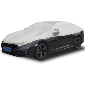 Blueshyhall Car Cover Waterproof All Weather, Half Exterior Cover Outdoor Snow Sun UV Protection, Universal Fit for Sedan