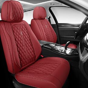 Full Coverage Leather Car Seat Covers Full Set Fit for Cars Trucks Sedans with Waterproof Leatherette in Automotive Seat Cover Accessories (Green)