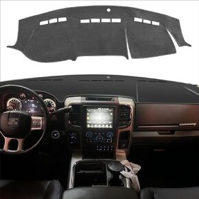 POSAID Dash Cover for Dodge Ram 1500 2500 3500 Dashboard Cover Mat Custom Fit 2010-2018 Dodge Ram Dash Mat Protector, Black