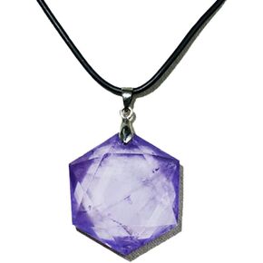Hexagram Star Natural Amethyst Pendant Necklace for Men Women Healing Crystal Amulet Stones Reiki Necklace for Meditation Protection Encouragement Healing Gifts