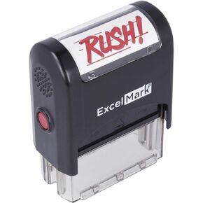 Rush Self Inking Rubber Stamp - Red Ink