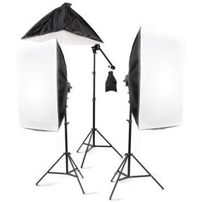 طقم إضاءة صور مستمر كبير بقدرة 2400 وات مقاس 28 بوصة × 20 بوصة + ضوء شعر بذراع ذراع مع كيس رمل من Kaezi in Kuwait