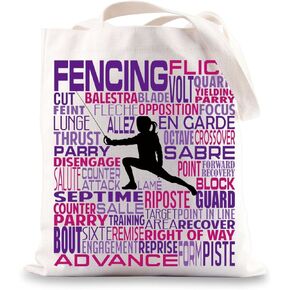 Fencing Sport Tote Bag Fencer Gifts Fencing Coach Gift Fencing Shoulder Bag For Fencing Lovers