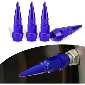 ASUBHA 45mm Spiked Aluminum Stem Valve Caps, 4PCS Dustproof Tire Wheel Stem Caps, Valve Stem Caps with O Rubber Seal, Universal Car Accessories Fits for Car SUV Truck Bicycle and Motorcycle