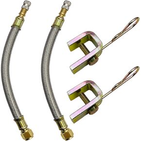 Valve Stem Extenders,4Pcs 7"/180mm Flexible Hexagon Base Valve Stem Extensions Stainless Steel Tire Extenders Braided Valve Stem Extension Adaptors Universal for Most Car Truck Trailer RV Vehicles