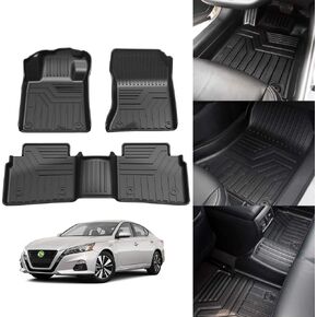 KUST Custom Fit Floor Mats for 2019-2024 Nissan Altima Accessories All Weather Floor Mat Carpet Liners Front & Rear 2 Row Seat Black Liner TPE