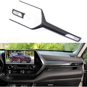 for Toyota Highlander 2024 2023 2022 2021 2020 Central Control Dashboard Wind Outlet Trims, Sporty Carbon Fiber Grain Interior Screen Frame Trims for Highlander L LE XLE XSE Nightshade