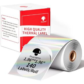 1 Roll 1.96'' x 1.96'' Thermal Labels for Phomemo M220 M110 M221 M120 M200 Thermal Label Maker, Round Labels for Home, Office, School, Store, Easy to Use