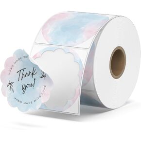 MUNBYN 2x2 Thermal Sticker Labels, Rainbow Color Square Thermal Labels for Small Business, Logo Design, Baking, 500 Sheets/1 Roll