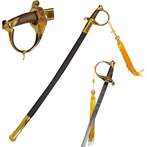37.8" Stainless Steel US Marine Corps NCO Sword Officier Sword for Cosplay, Performance Prop,Ceremony Collection, Gold